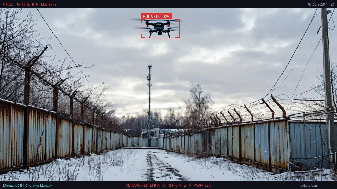 Обнаружение дрона над режимным объектом — фиксация попытки сброса